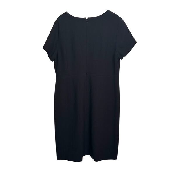 Talbots Plus Size 20 Black 100% Wool Lined Classic V-Neck Shift Dress - Picture 3 of 6